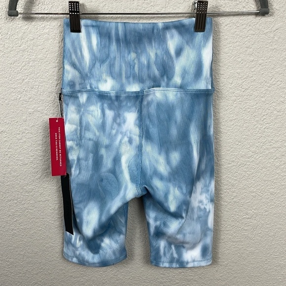 NWT Carbon 38 Ribbed Biker Short Long Length Stretch Gym High Rise Blue Sz XS - Picture 5 of 13